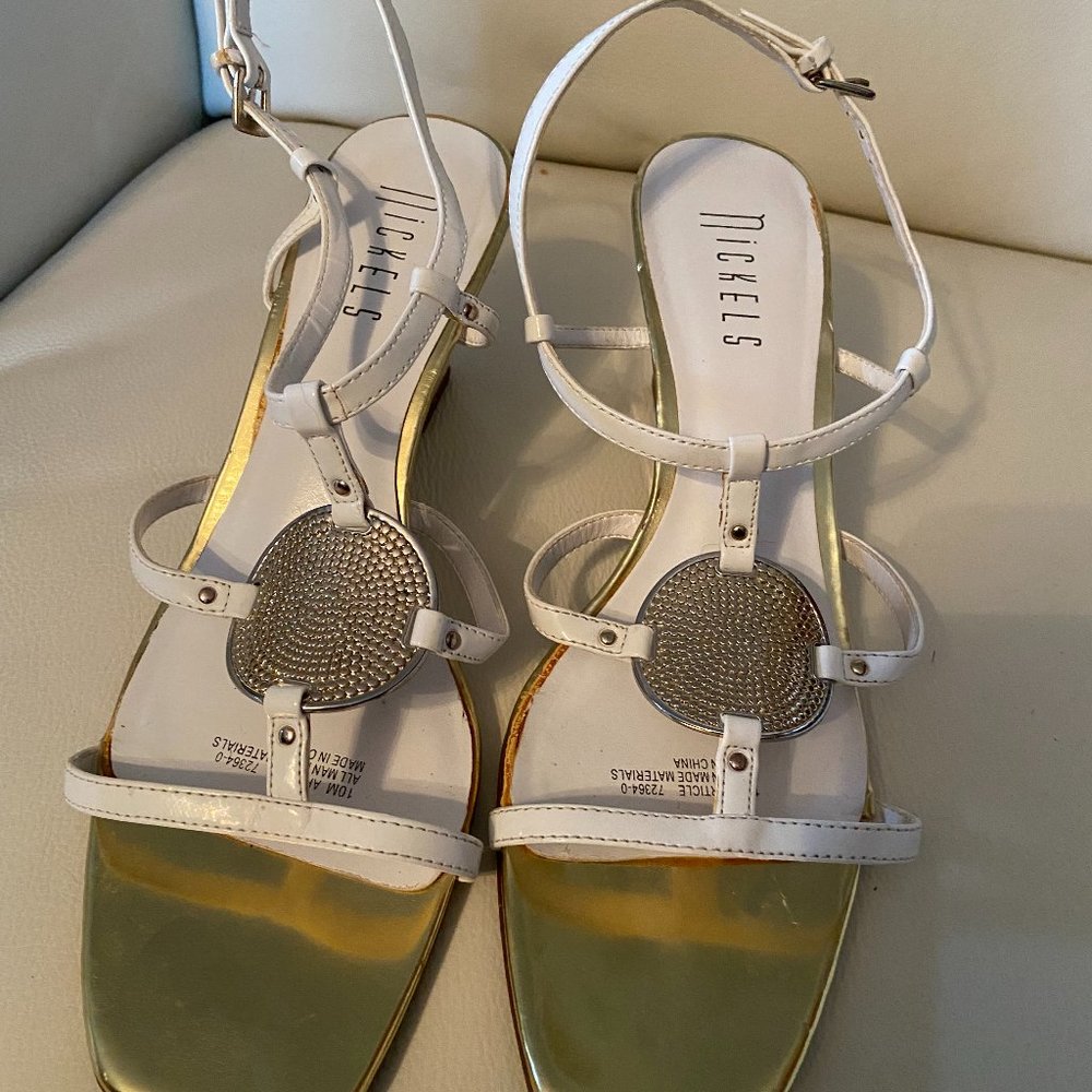 White Sandals Size 10